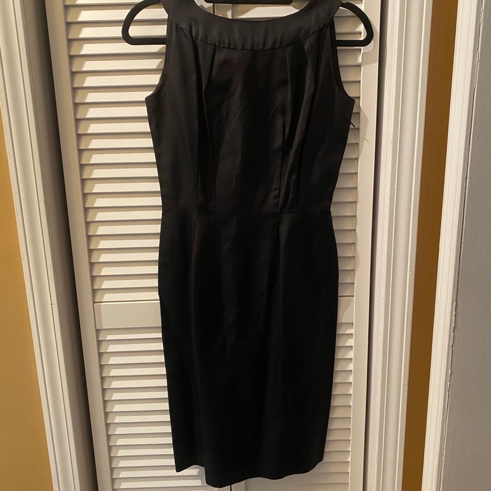 Vintage handmade black wiggle Joan dress with back bow